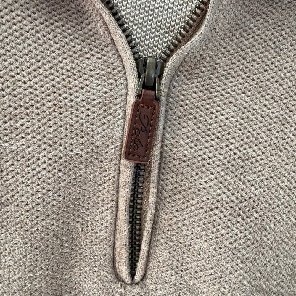 Polo Ralph Lauren Pima Cotton 1/4 Zip Pullover Sweater Tan Beige XL - Picture 4 of 7